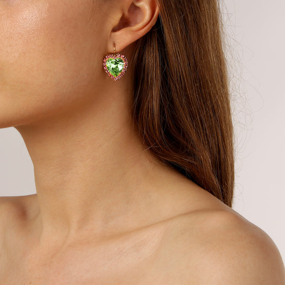 Dyrberg Kern Felicia Gold Earrings - Green Rose