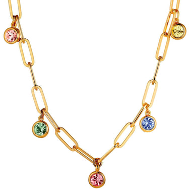 Dyrberg Kern Leona Gold Chain Necklace - Pastel Multi