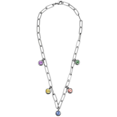 Dyrberg Kern Leona Silver Chain Necklace - Pastel Multi