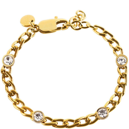 Dyrberg Kern Livia Gold Curb Chain Bracelet - Clear
