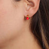 Dyrberg Kern London Gold Stud Earrings - Red