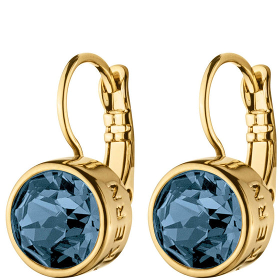 LV White & Gold Swarovski Crystal Stud Earrings