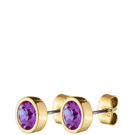 Dyrberg Kern Noble Gold Earrings - Amethyst