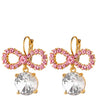Dyrberg Kern Philippa Gold Bow Drop Earrings - Light Rose