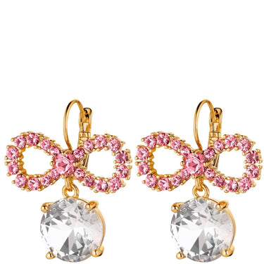 Dyrberg Kern Philippa Gold Bow Drop Earrings - Light Rose