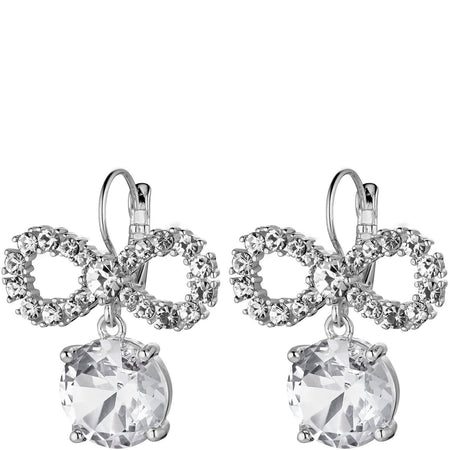 Dyrberg Kern Philippa Silver Bow Drop Earrings - Clear