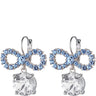 Dyrberg Kern Philippa Silver Bow Drop Earrings - Light Blue