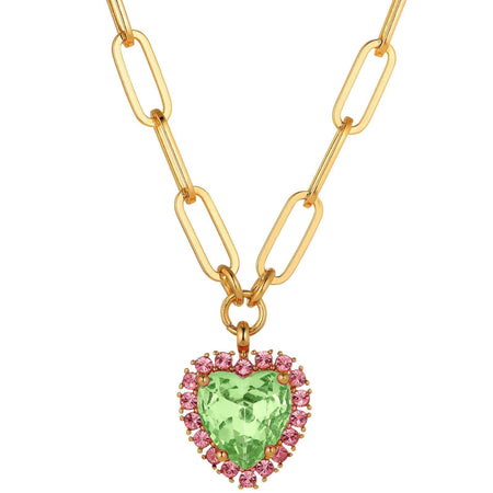 Dyrberg Kern Simona Gold Necklace - Green Rose