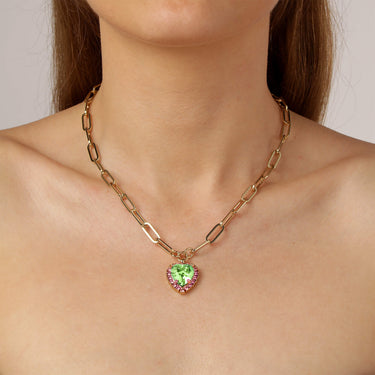 Dyrberg Kern Simona Gold Necklace - Green Rose