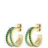 Dyrberg Kern Twinnie Gold Earrings - Green