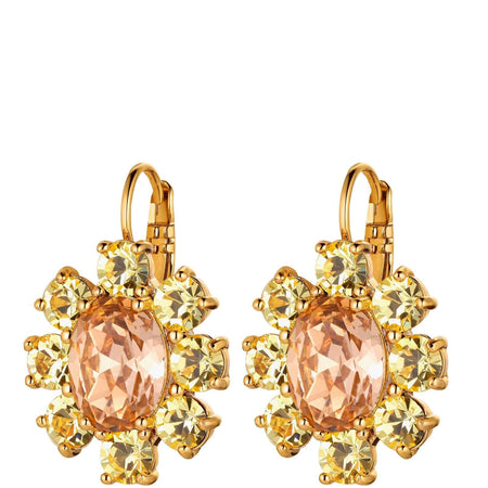 Dyrberg Kern Valentina Gold Statement Earrings - Peach Golden