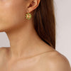 Dyrberg Kern Valentina Gold Statement Earrings - Peach Golden