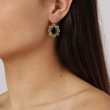 Dyrberg Kern Valentina Gold Drop Earrings - Black
