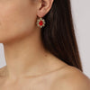 Dyrberg Kern Valentina Gold Drop Earrings - Red