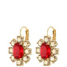 Dyrberg Kern Valentina Gold Drop Earrings - Red