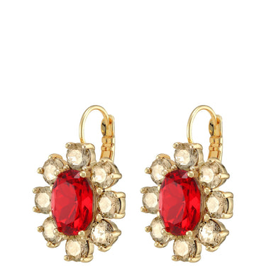 Dyrberg Kern Valentina Gold Drop Earrings - Red