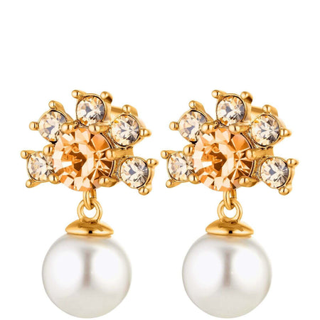 Dyrberg Kern Veronica Gold Drop Earrings - Peach