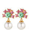 Dyrberg Kern Veronica Gold Drop Earrings - Rose Green