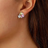 Dyrberg Kern Viena Silver Stud Earrings - Yellow Rose