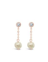 Absolute Rose Gold Pearl Drop Earrings