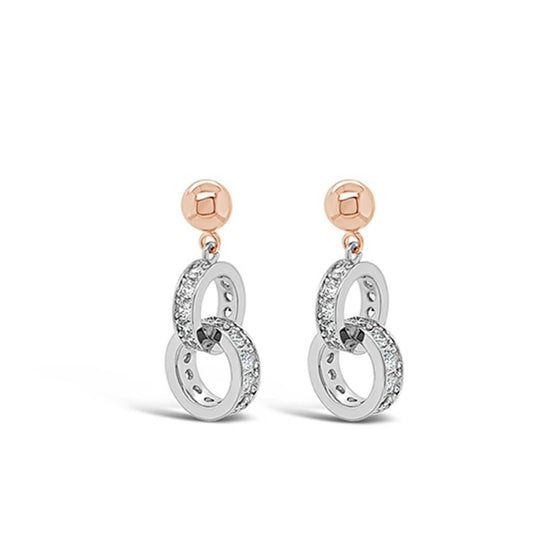 Absolute Rose Gold & Silver Entwined Earrings