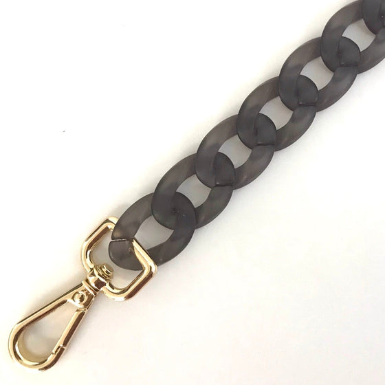 Elie Beaumont Acetate Chain Bag Strap - Smoked Grey