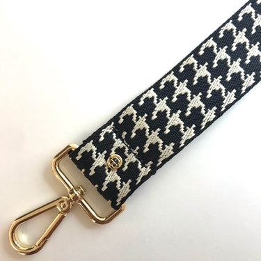 Elie Beaumont Bag Strap - Black Dogtooth