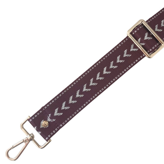 Elie Beaumont Bag Strap - Burgundy Chevron