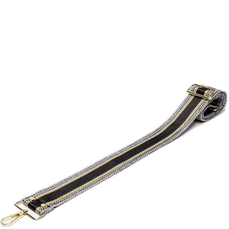 Elie Beaumont Bag Strap - Black/Gold Metallic