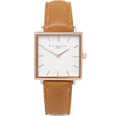 Elie Beaumont Bayswater Leather Watch - Rose Tan