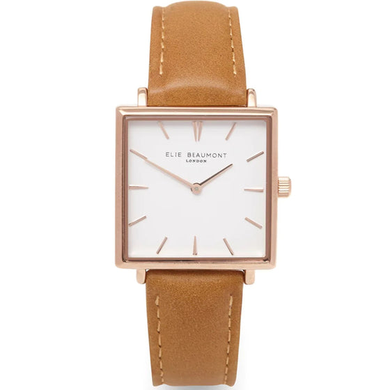 Elie Beaumont Bayswater Leather Watch - Rose Tan