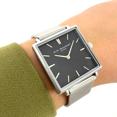 Elie Beaumont Bayswater Mesh Watch - Silver Black