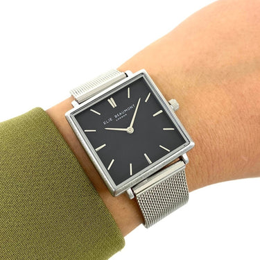Elie Beaumont Bayswater Mesh Watch - Silver Black