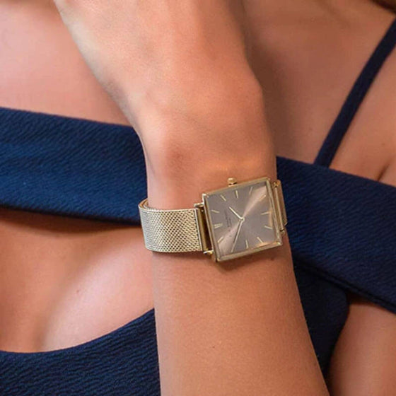 Elie Beaumont Bayswater Mesh Watch - Gold Latte