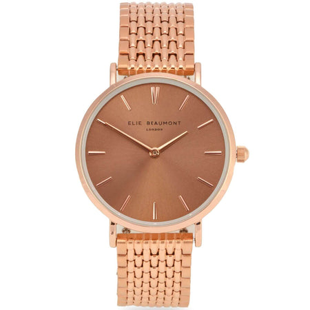 Elie Beaumont Belgravia Rose Gold Watch - Rose Dial