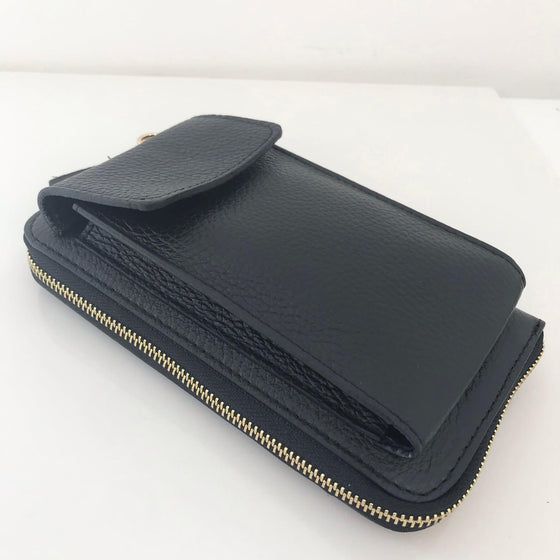 Elie Beaumont Black Leather Phonebag