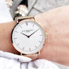 Elie Beaumont Large Dial Mesh Watch - Rose