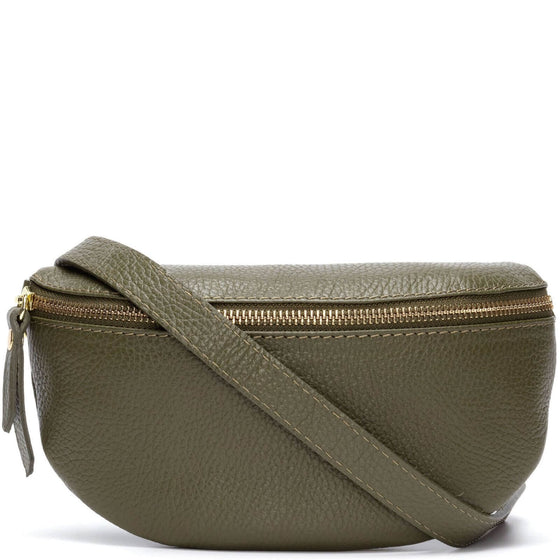 Elie Beaumont Olive Leather Sling Bag