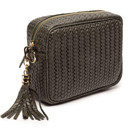 Elie Beaumont Olive Leather Woven Bag