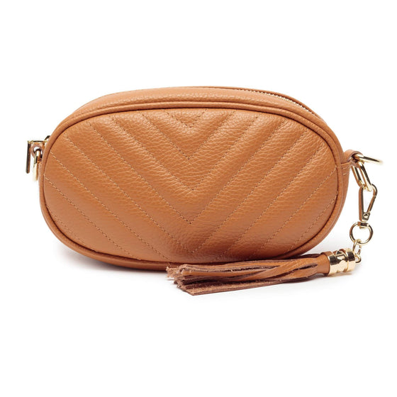 Elie Beaumont Quilted Tan Leather Bag