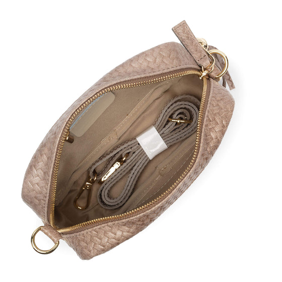 Elie Beaumont Taupe Leather Woven Bag