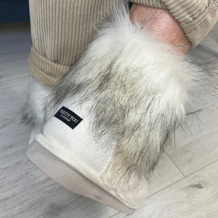 Elsa Faux Fur Winter White Slipper Boots