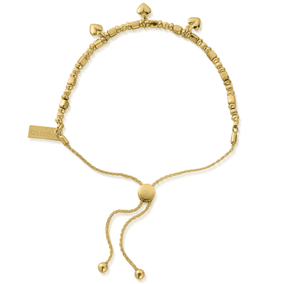 ChloBo Triple Heart Adjuster Bracelet -  Gold 