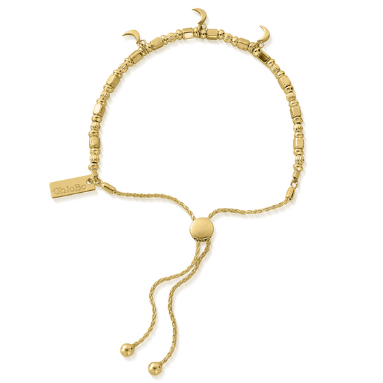 ChloBo Triple Moon Adjuster Bracelet -  Gold