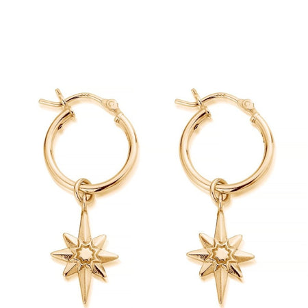 ChloBo Lucky Star Hoop Earrings - Gold