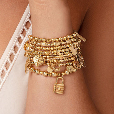 ChloBo Didi Sparkle Heavenly Heart Bracelet - Gold