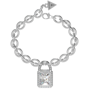 Guess Chunky Link Padlock Silver Bracelet