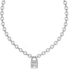 Guess Chunky Link Padlock Silver Necklace