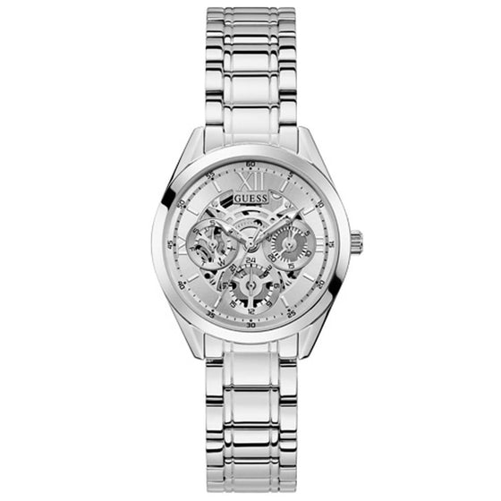 Guess Clear Cut Silver Watch