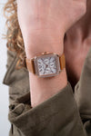 Guess Deco Rose Gold & Tan Leather Watch